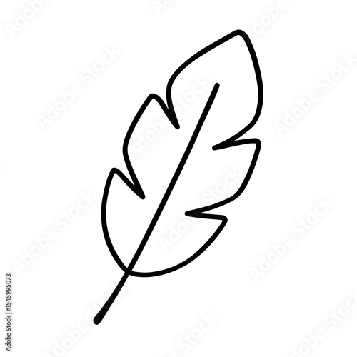 Feather of spirit icon in outline style as a symbol of the soul