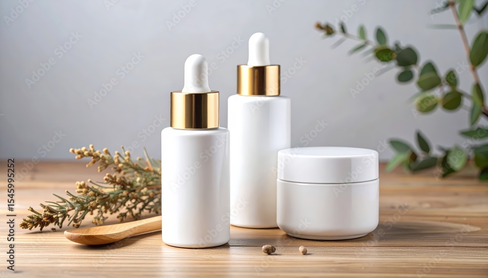 Skincare Product Presentation with Natural Elements Skincare Product Presentation with Natural Elements