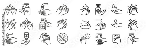 Handwashing and hygiene symbols to promote health and safety practices in everyday life