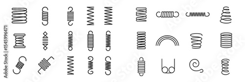 Diverse collection of spiral and loop designs showcasing various shapes and patterns in a grid layout