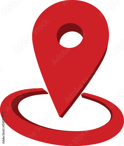 3d rendered red location pin icon indicating localization and digital mapping concept