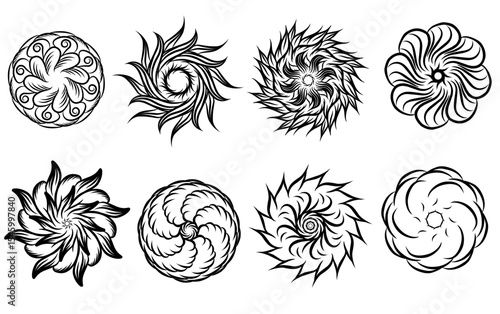 vector set of flowers