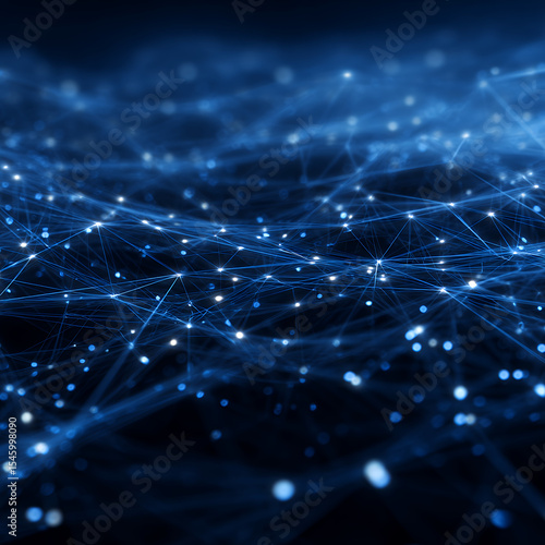 digital network technology abstract background with glowing blue connections and nodes