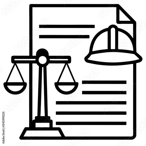 Legal document icon labor law lawsuit contract justice court legal profession agreement regulation compliance