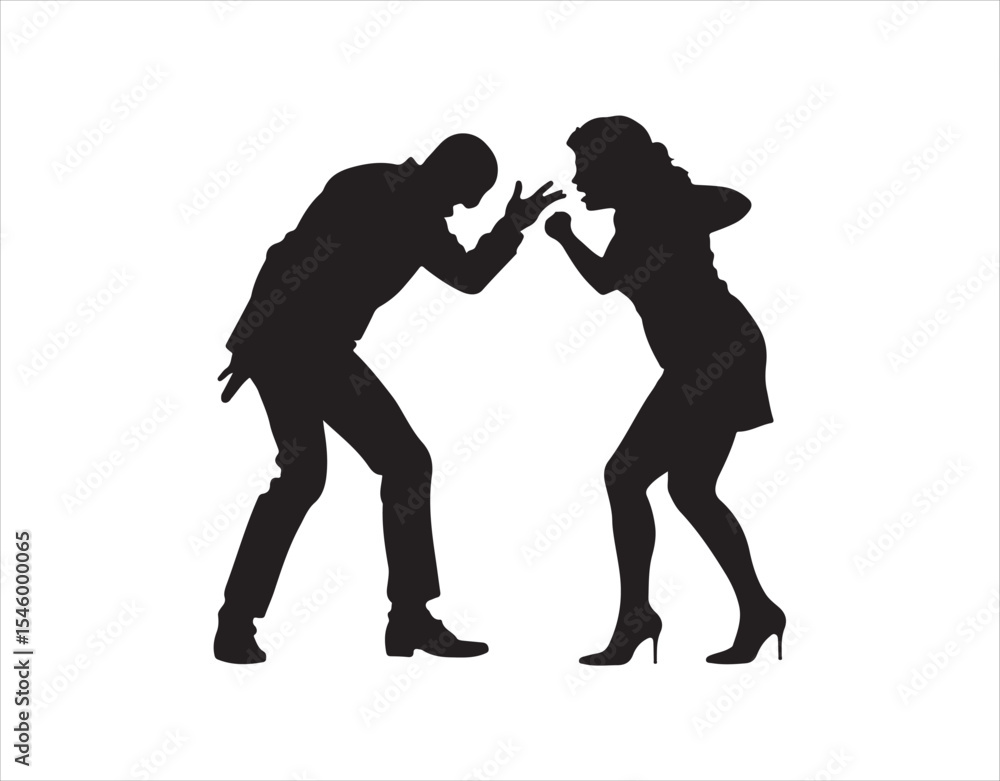 A couple is in a heated argument
A couple is in a heated argument