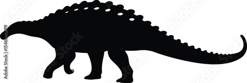 Heavy Ankylodon Silhouette: A Robust Outline of the Lesser-Known Armored Dinosaur, Capturing its Defensive Nature and Unique Plating on a Pure White Canvas.