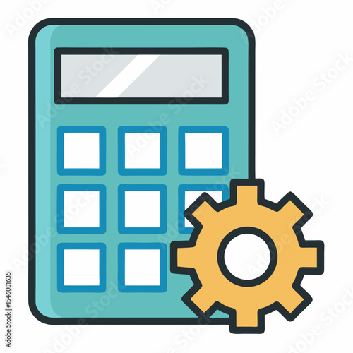 Simple calculator icon four button design clean vector graphic for app or website