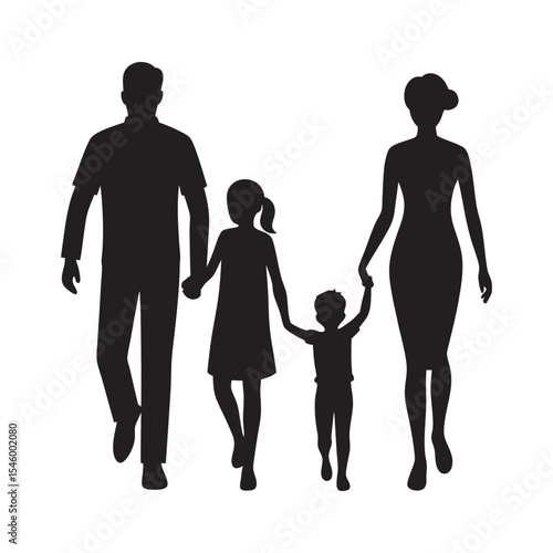 family silhouette vector