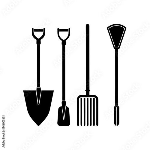 A Garden Spade Fork Vector Illustration for Soil Tilling and Cultivating