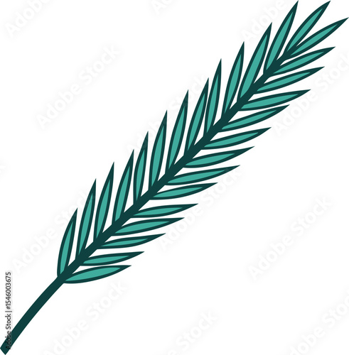 chunky pine needle branch on white background
