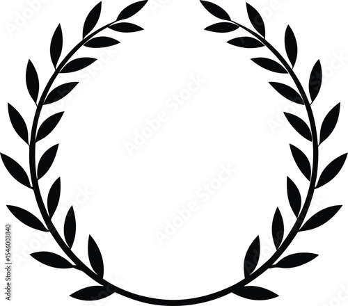 circular laurel frame vector art