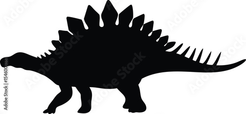 Barrel-Bodied Gastonia Silhouette: A Low-Slung Outline of the Armored Nodosaur, Highlighting its Spiked Defense and Robust Form on a Pure White Background.