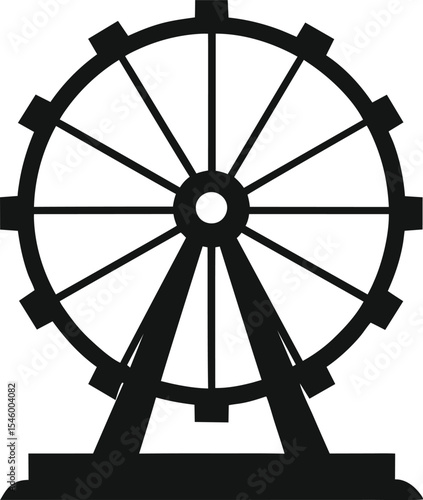 Ferris wheel silhouette amusement park ride mach