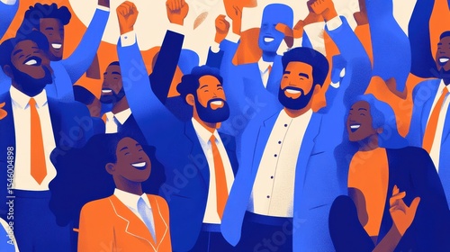 Diverse Group Celebrating Together in Joyful Colorful Atmosphere