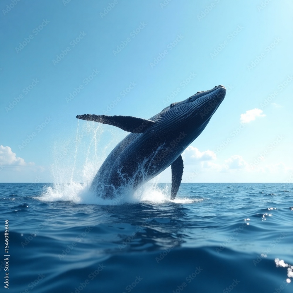 Fototapeta premium whale jumping out of water
