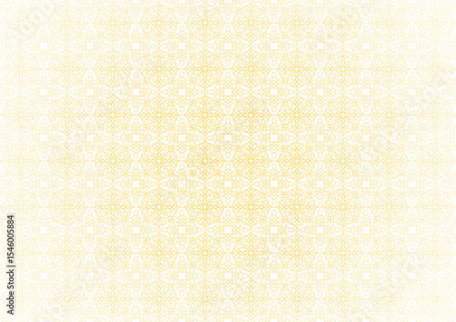 Seamless Islamic Geometric Pattern in Gold Line Art Style