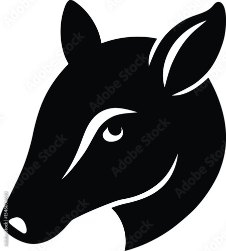 silhouette tapir head logo on white background
