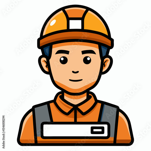 Person icon bust of worker with name badge professional employee avatar
