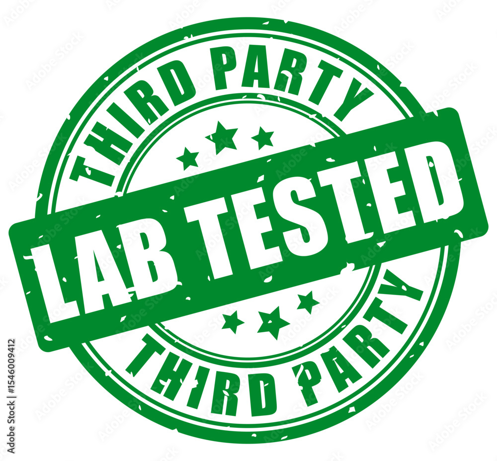 Third party lab tested vector stamp Third party lab tested vector stamp