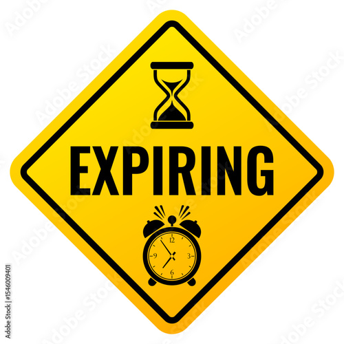 Expiring yellow warning sign