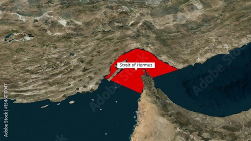 Strait of Hormuz Animated Map with Shipping Routes and Geopolitical Highlights – 4K Motion Graphic