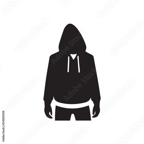 vector illustration of a man in black hoodie