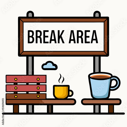Break area sign a simple and clear signboard design for rest areas