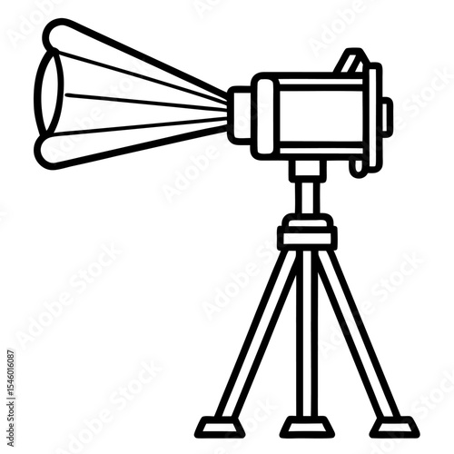 Handheld and tripod mounted work light detailed vector illustration