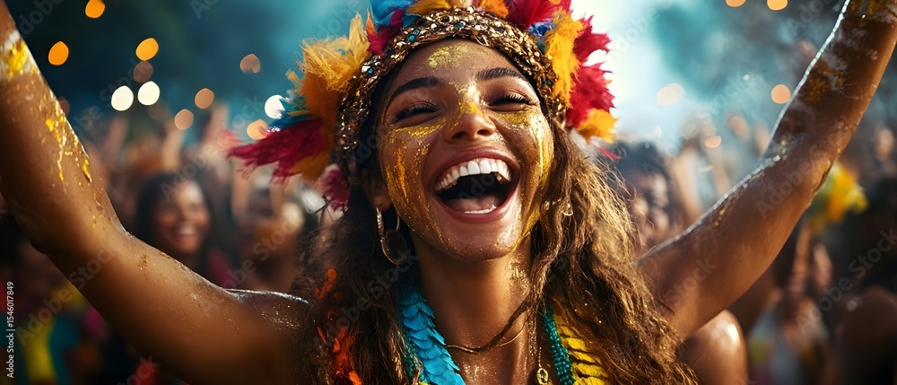 Fototapeta premium People celebrate Brazilian Carnival.