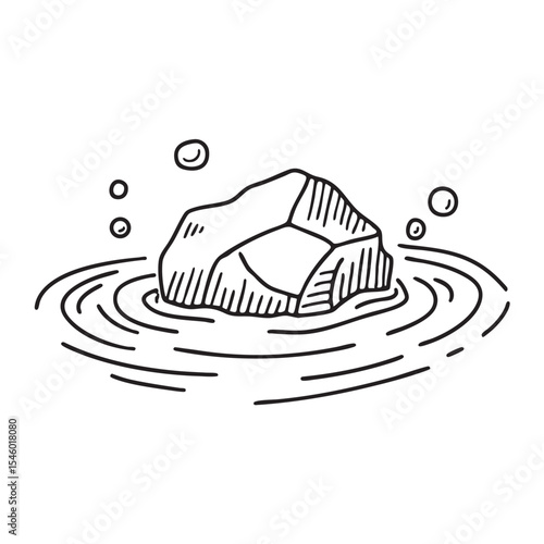 A pool’s floor holding a resting stone