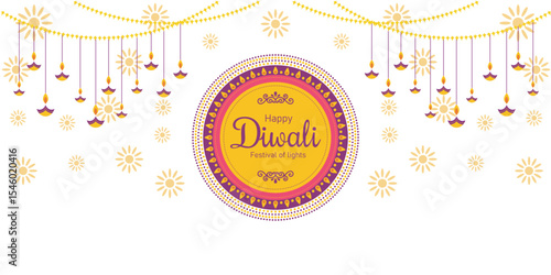 Diwali candle lamp vector illustration for Diwali Day