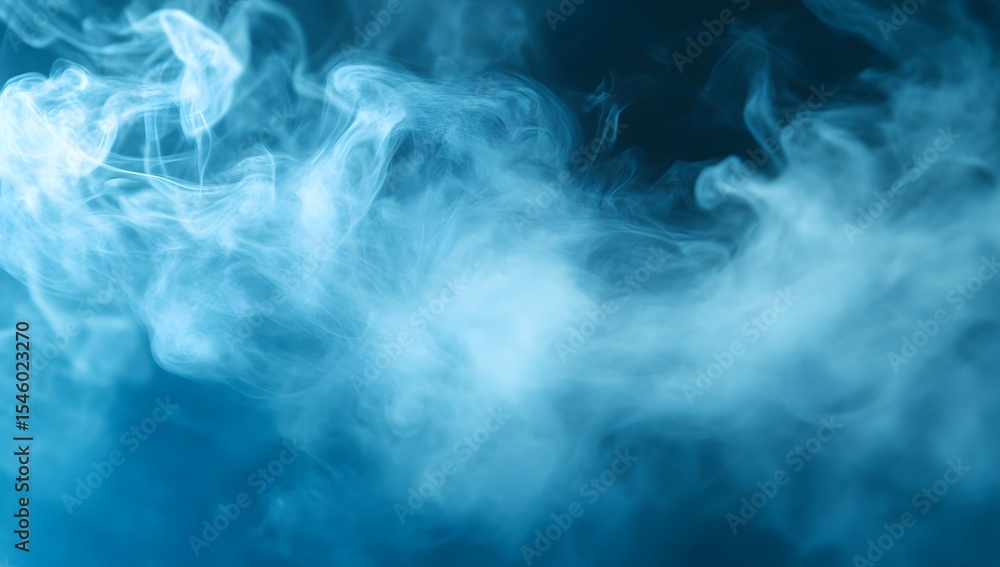 Fototapeta premium Wavy smog patterns in soft blue, dreamy and atmospheric.