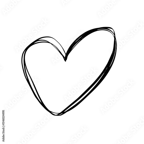 Love Doodle Sketch Scribble Element for Scrapbook, Journal, and Handdrawn Decoration