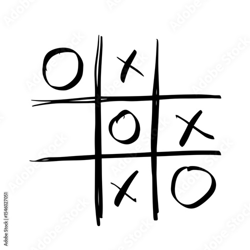 Tic tac toe Doodle Sketch Scribble Element for Scrapbook, Journal, and Handdrawn Decoration