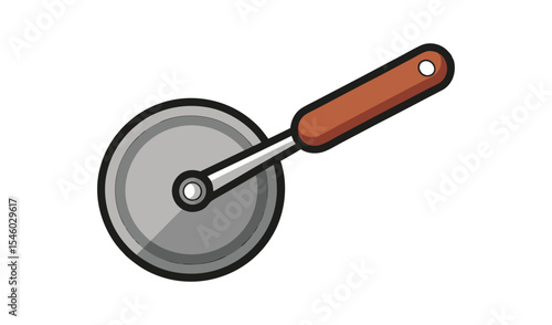 Pizza cutter illustration kitchen tool design