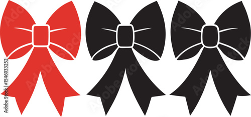 A collection of stylized illustrations depicting types of bows, including a longbow and a crossbow, with arrows, rendered with a clean and graphic aesthetic