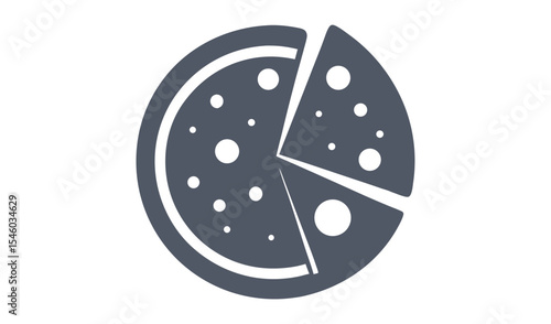 Simple pizza icon slices graphic design element
