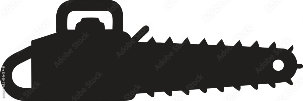 Obraz premium Chainsaw silhouette ,tree cutter silhouette vector, Chain saw machine silhouette