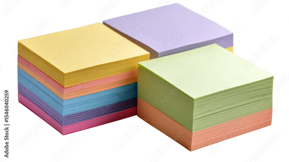 Stack of colorful sticky notes isolated on transparent background Stack of colorful sticky notes isolated on transparent background