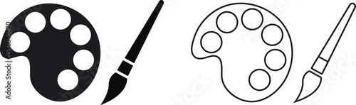 Paintbrush icon set. Assorted paintbrush. Painting tools elements.  home improvement symbol
