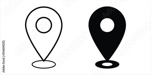 Navigation and Map Icon Bundle, Vector Outline Icons for Location and Travel, Pin and Navigation Symbols.