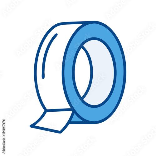 Blue packing tape roll illustration
