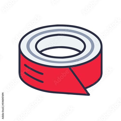 Red packing tape roll illustration