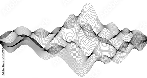 Foto horizon Chaotic signal waves Digital frequency track equalizer technology concep