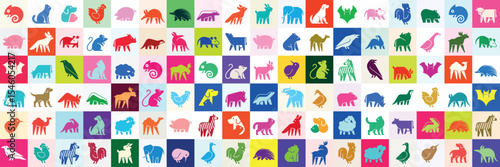 Animals logos collection. Animal logo set. Geometrical abstract logos. Icon design