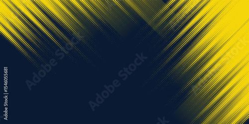 Yellow halftone on blue background. Vector dotted sparkles or halftone shine pattern texture Pop Art Style Background