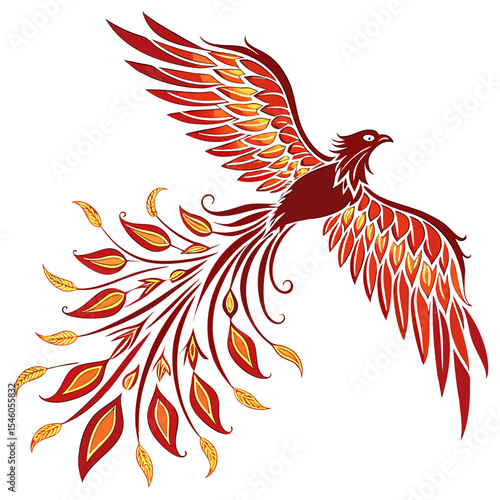 
A phoenix bird white background