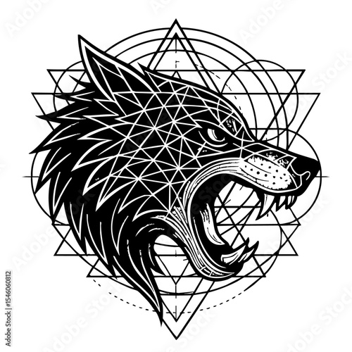 tattoo of a wolf vector