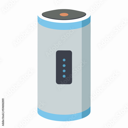 Modern smart water heater tank icon illustration