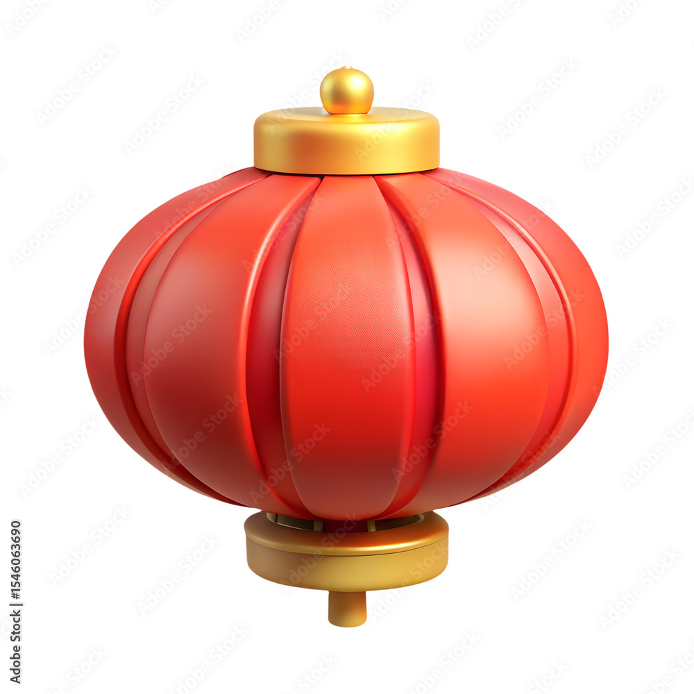 Obraz premium Festive Chinese Red Lantern 3D Rendering